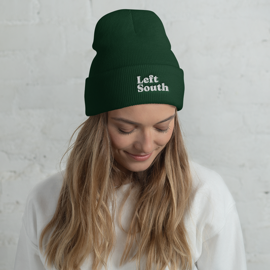 Left South Embroidered Cuffed Beanie